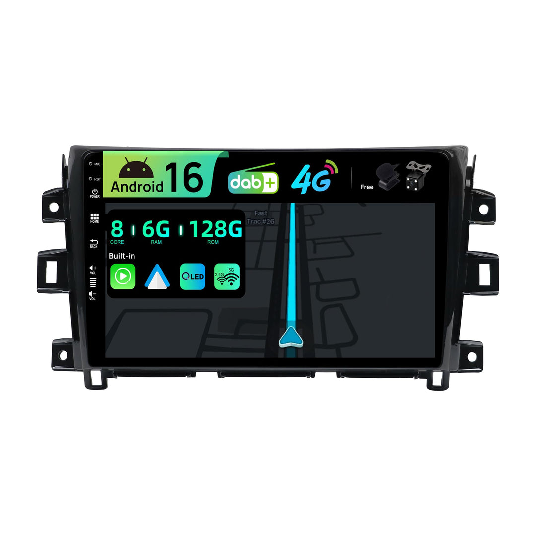 Eingebaut 4G DAB | Android 16 QLED Autoradio für Nissan NAVARA NP300 (2016-2018) | 6G+128G | CarPlay