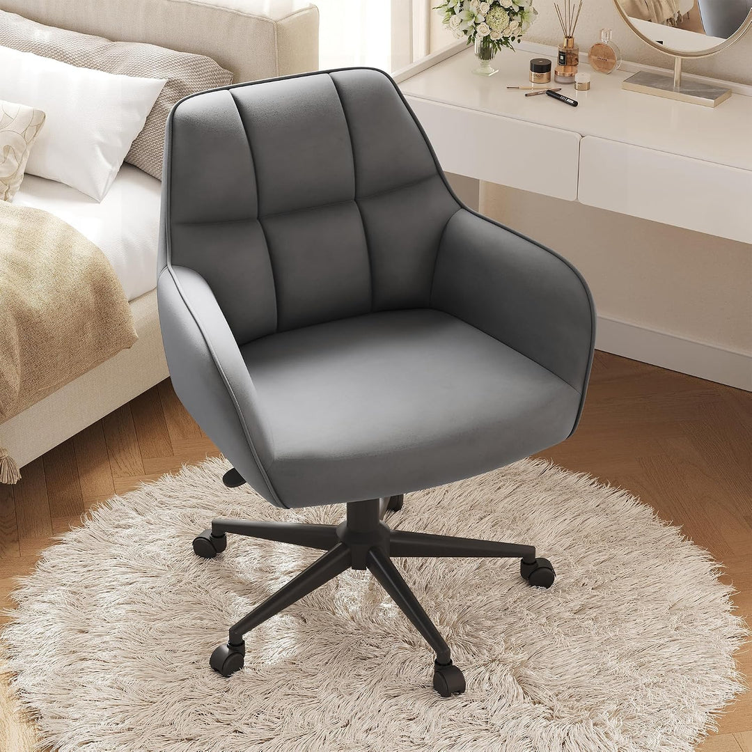 YOUDENOVA Schreibtischstuhl, Drehstuhl mit Rollen, Schminkstuhl Höhenverstellbar, Homeoffice Stuhl,