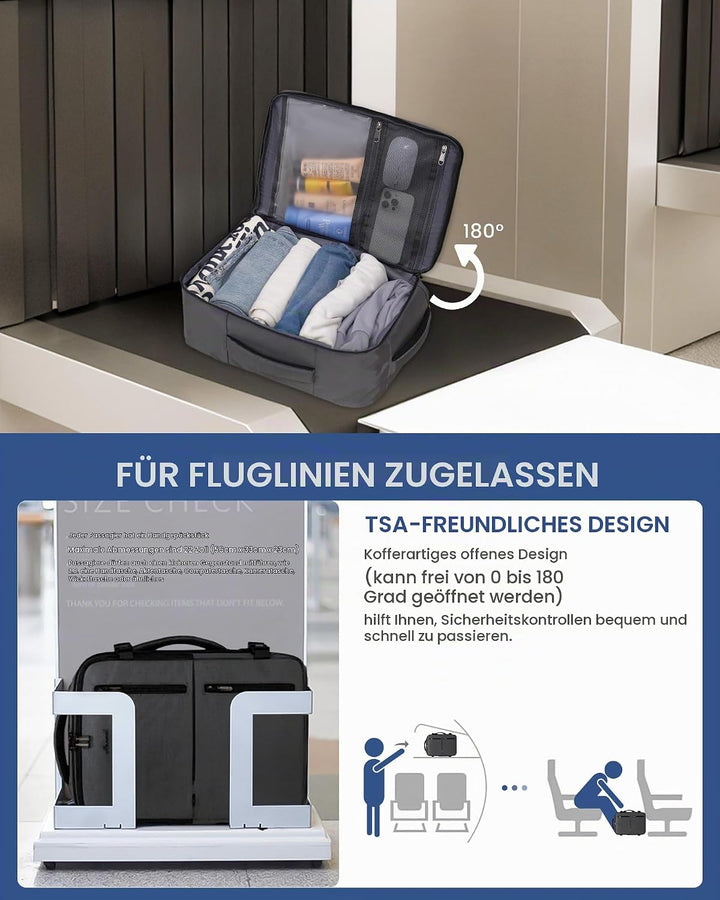 LOVEVOOK Ryanair Handgepäck Rucksack 40x20x25, Reiserucksack Flugzeug Damen Herren, Carry On Luggage