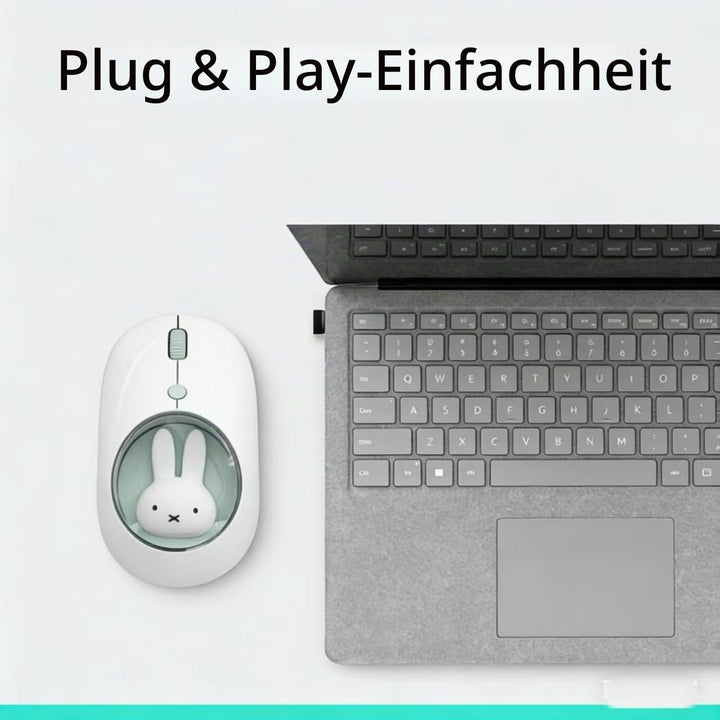 MiPow x Miffy Bluetooth Wireless Maus, kleine tragbare Maus, geeignet für Laptops, Tablets usw., Tra