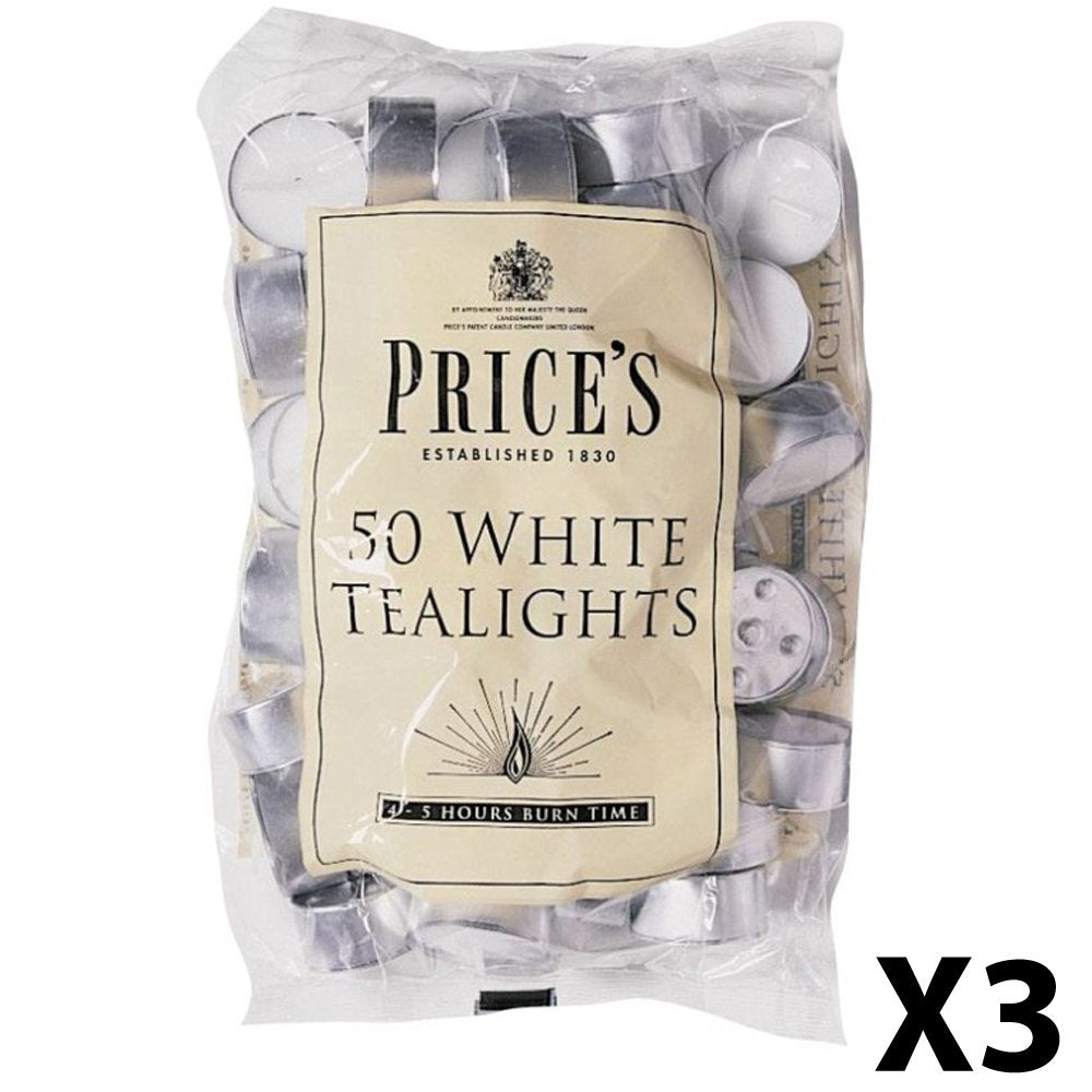 Prices Patent Candles Teelichter, Tasche, weiss 50 Stück 3, 3