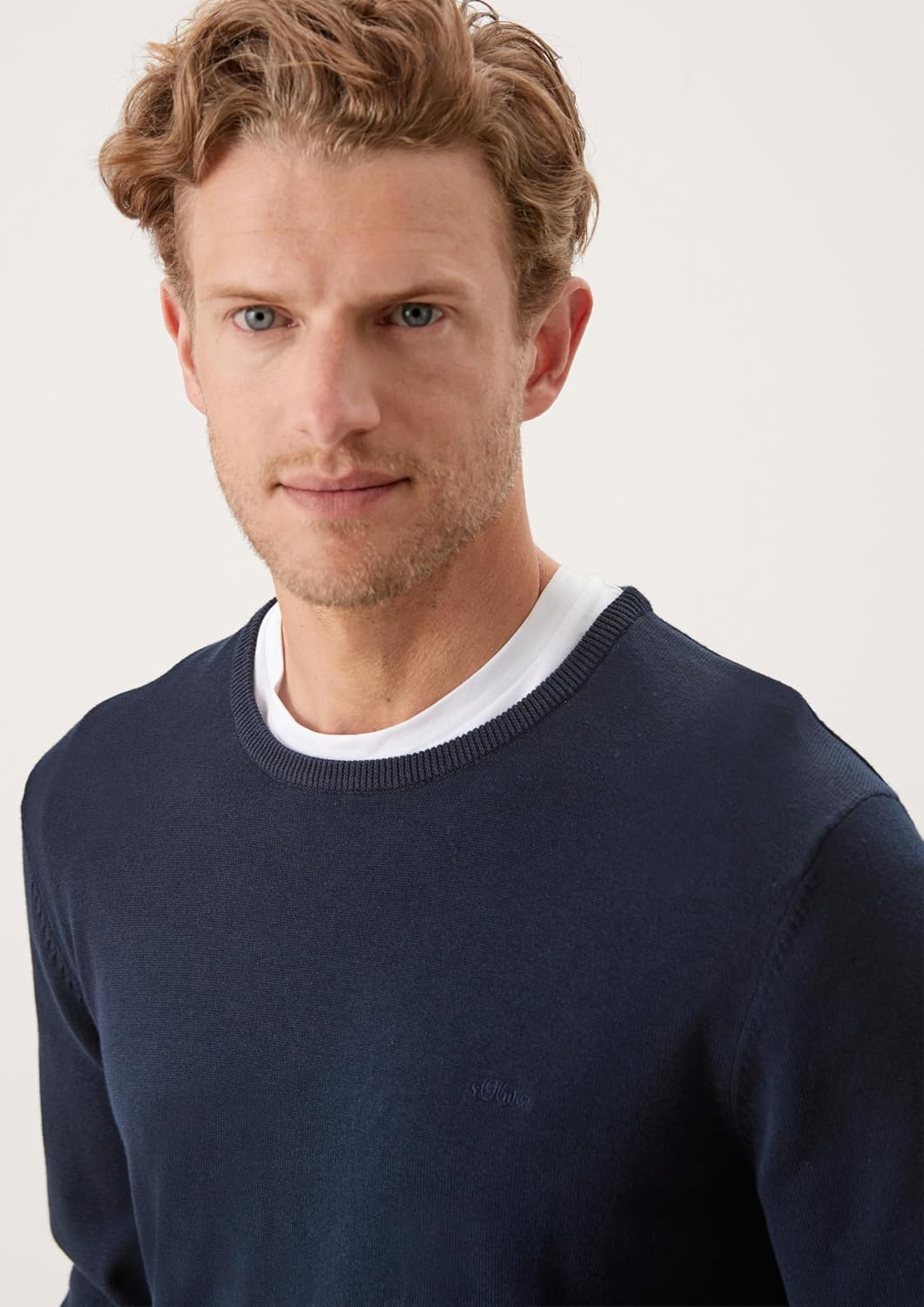s.Oliver Herren Pullover mit Logo-Stickerei L Blau(5978), L Blau(5978)