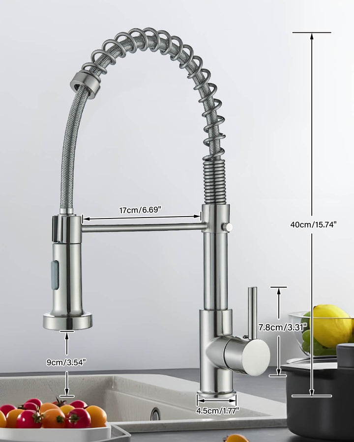 Hbronzeshower Wasserhahn Küche, Hochdruck Küchenarmatur mit Brause ausziehbar Armatur, 360° Schwenkb