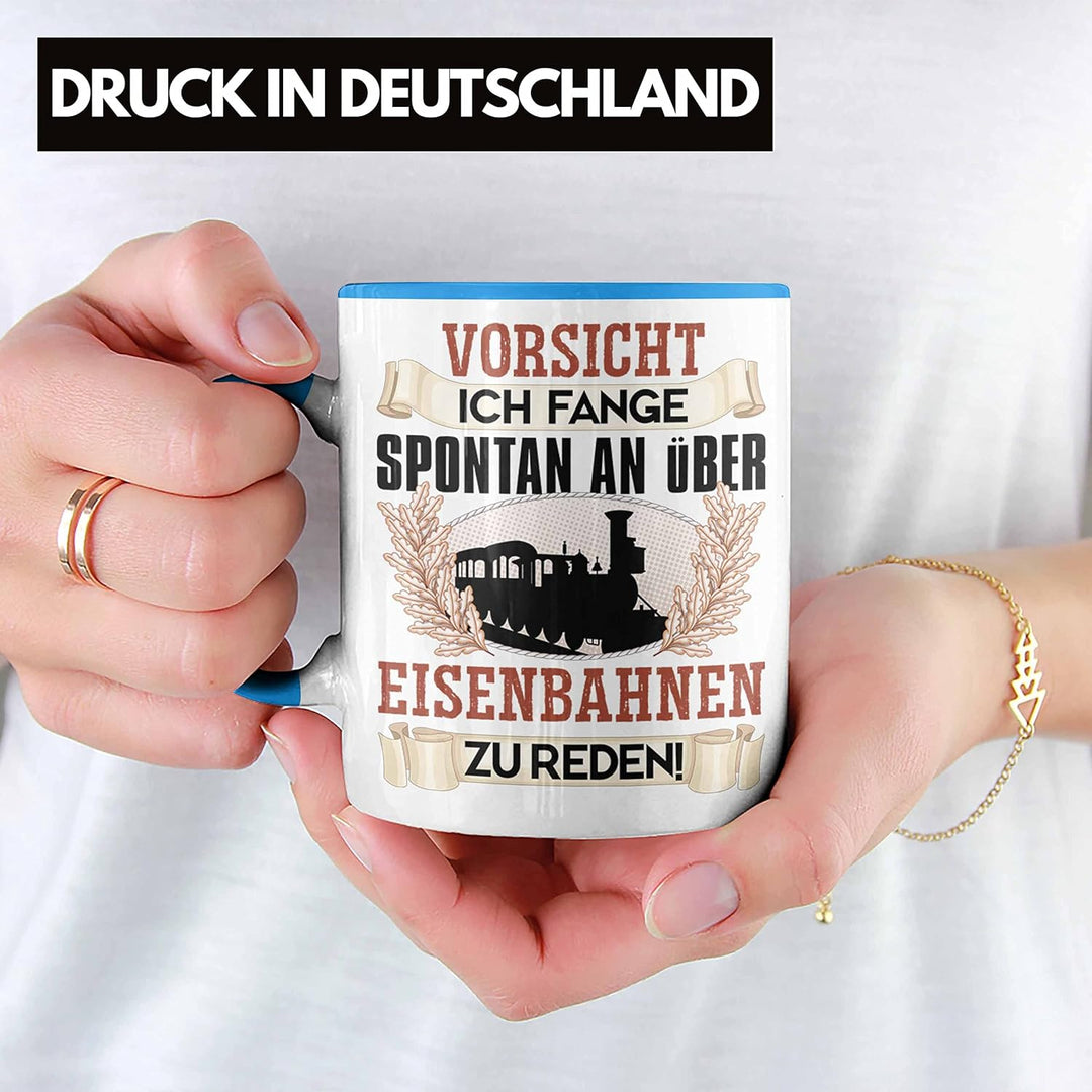 Trendation - Eisenbahner Tasse Geschenk für Modelleisenbahn-Fans Geschenkidee Ich Fange Spotan An Üb