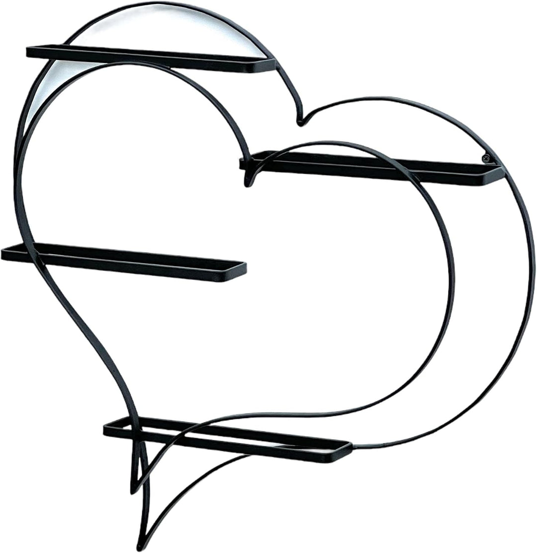 DanDiBo Weinregal Metall Schwarz Herz 96417 Flaschenregal für 4 Flaschen 65 cm Flaschenhalter Wand W