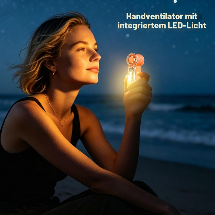 Tragbarer Handventilator, 100 Geschwindigkeiten, verstellbarer Mini-Taschenventilator mit Digitalanz