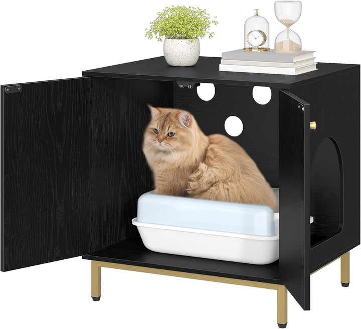 Hzuaneri Katzenschrank, Katzentoilette, Katzenklo Schrank, Katzenhaus mit Tür, Hölzerner Beistelltis
