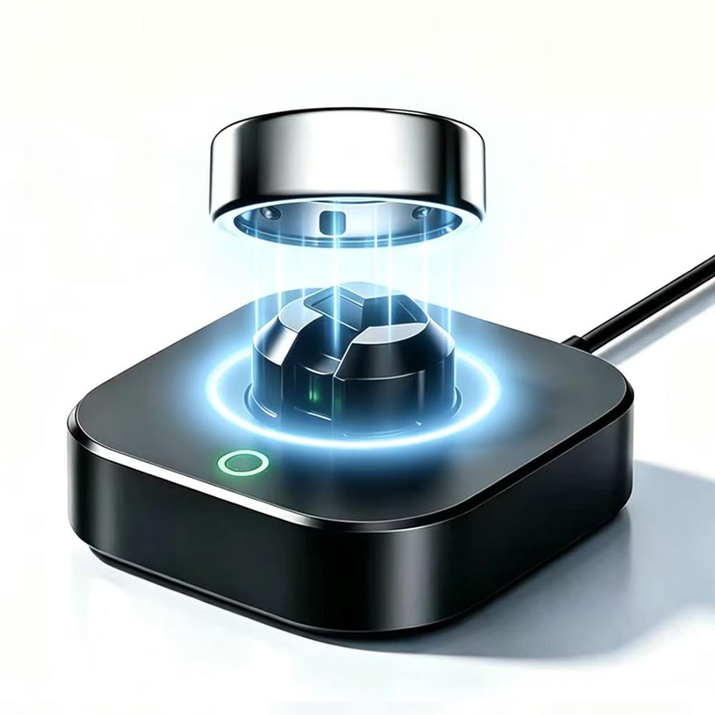 Smart Ladegerät Kompatibel mit Oura Ring Gen 3, (Grössen7/8/9/10/11/12/13), Schnelllade-Dock mit USB