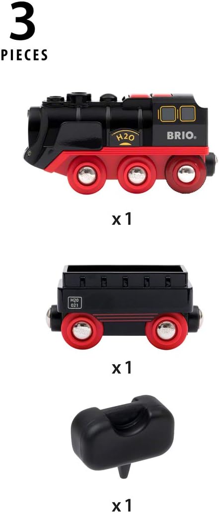 BRIO World 33630 - Goldene Batterielok mit Licht und Sound - Mit Auskoppel-Funktion zur Nutzung als
