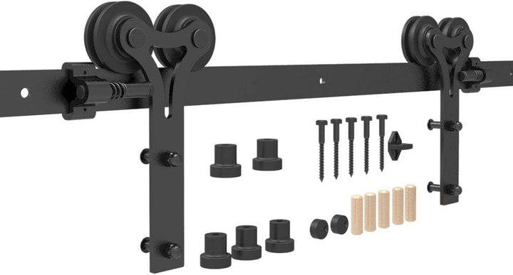 CCJH Schiebetüren Schiebetürsystem, 5.5FT (167cm) Laufschiene Schiebetuer Y Form Rolle Set fuer Schi