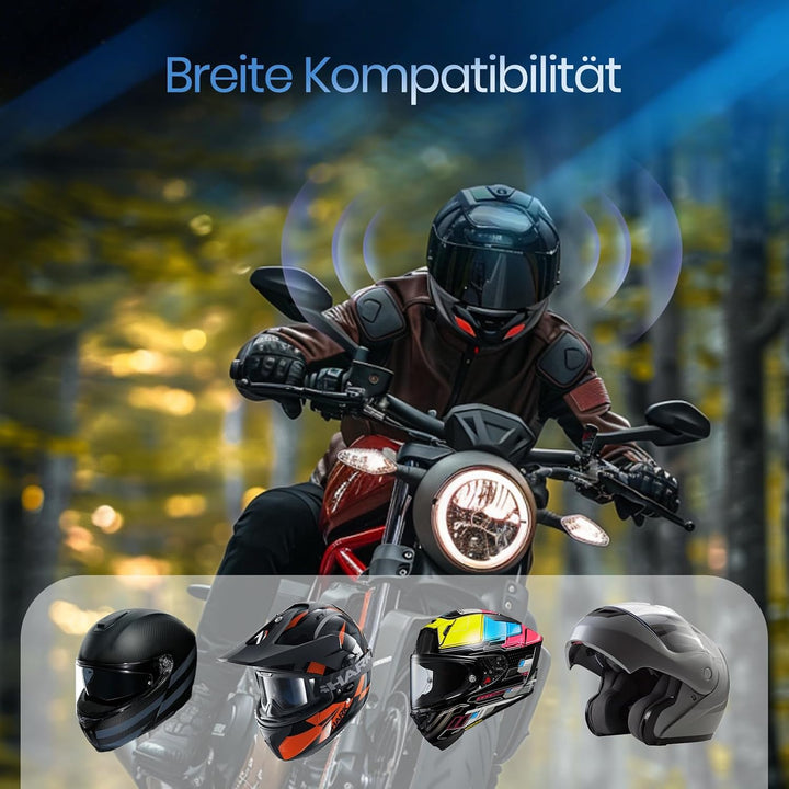 Motorradhelm Bluetooth Headset, Motorrad Headset für Radfahren Skifahren