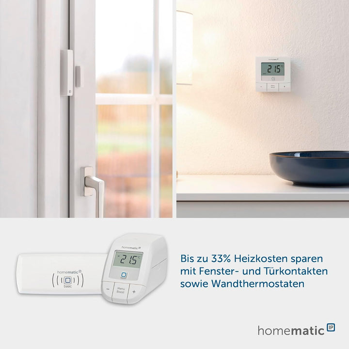 Homematic IP Smart Home Starter Set Heizen – Basic, Digitale Steuerung für Heizung mit oder ohne App