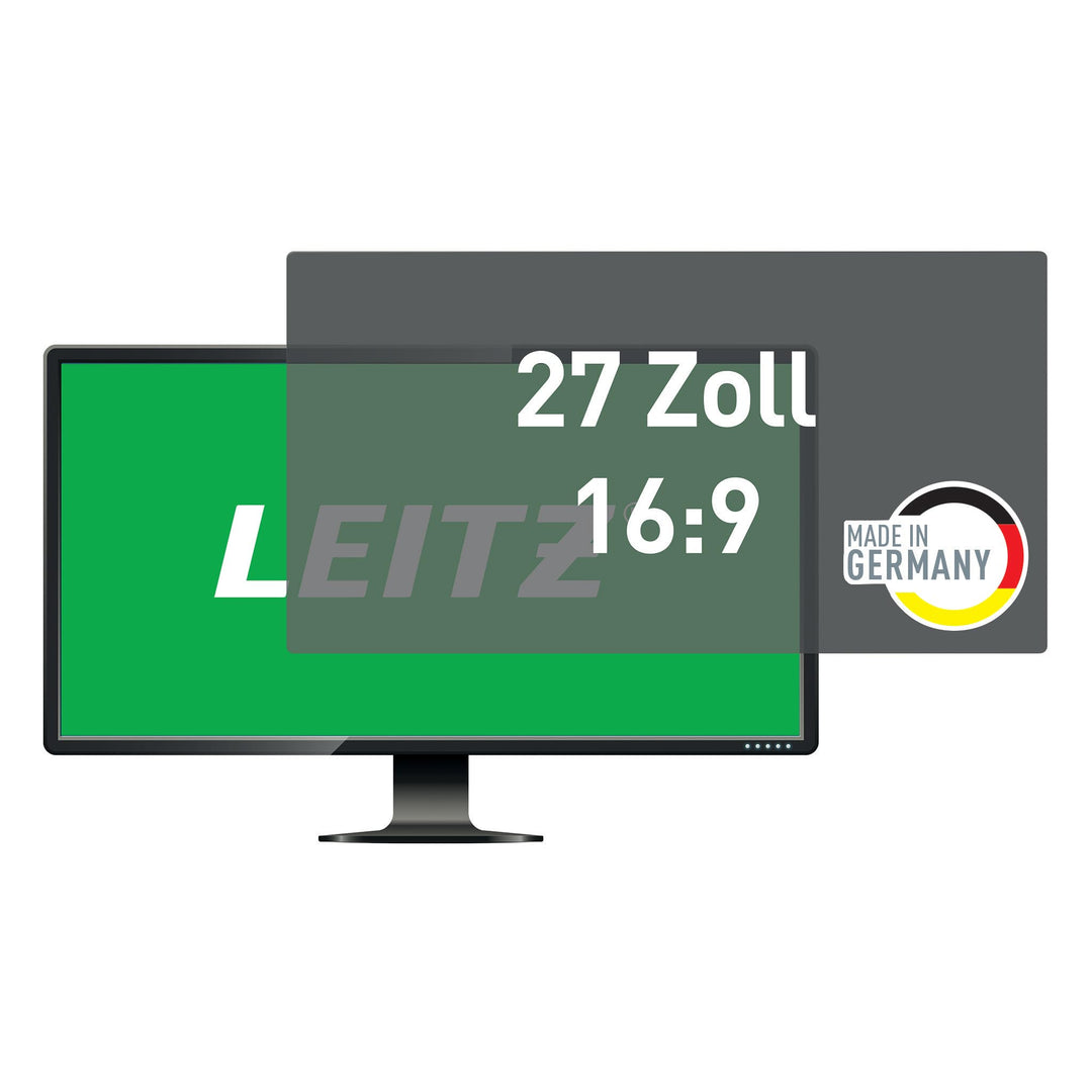 Leitz Monitor Blickschutzfilter 27 Zoll (16:9), Abnehmbare Schutzfolie, Mit Blaulichtfilter und Blen