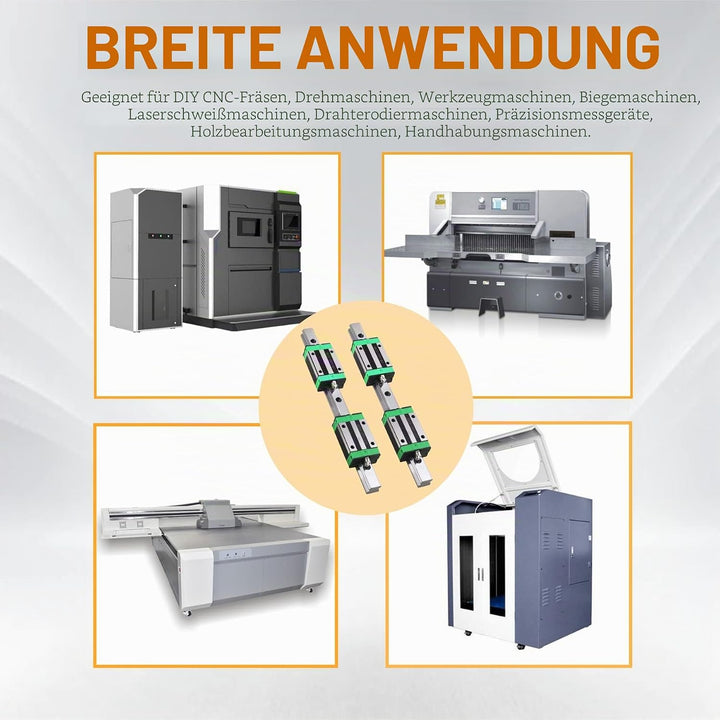 HGR20 Linearführung set 2 Stücke HGR20-1200 mm Linearführungsschiene + 4 Stück HGH20 Gleitblock für