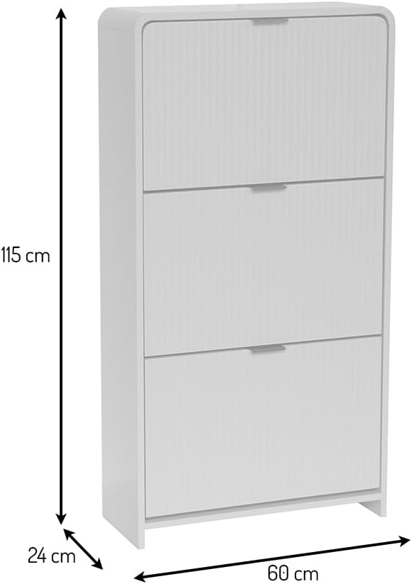 Milton &amp; Oldbrook Odda Schuhschrank, 3 Ebenen, Schwarz, Schwarz