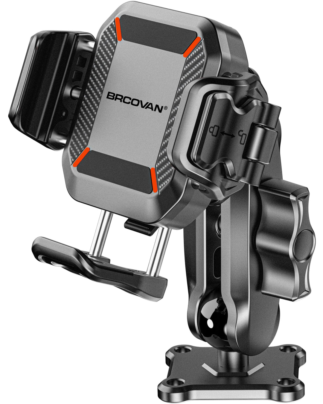 BRCOVAN Handyhalterung mit Vibrationsdämpfer [1s Lock] mit Quadratischer Aluminiumbasis und mittella