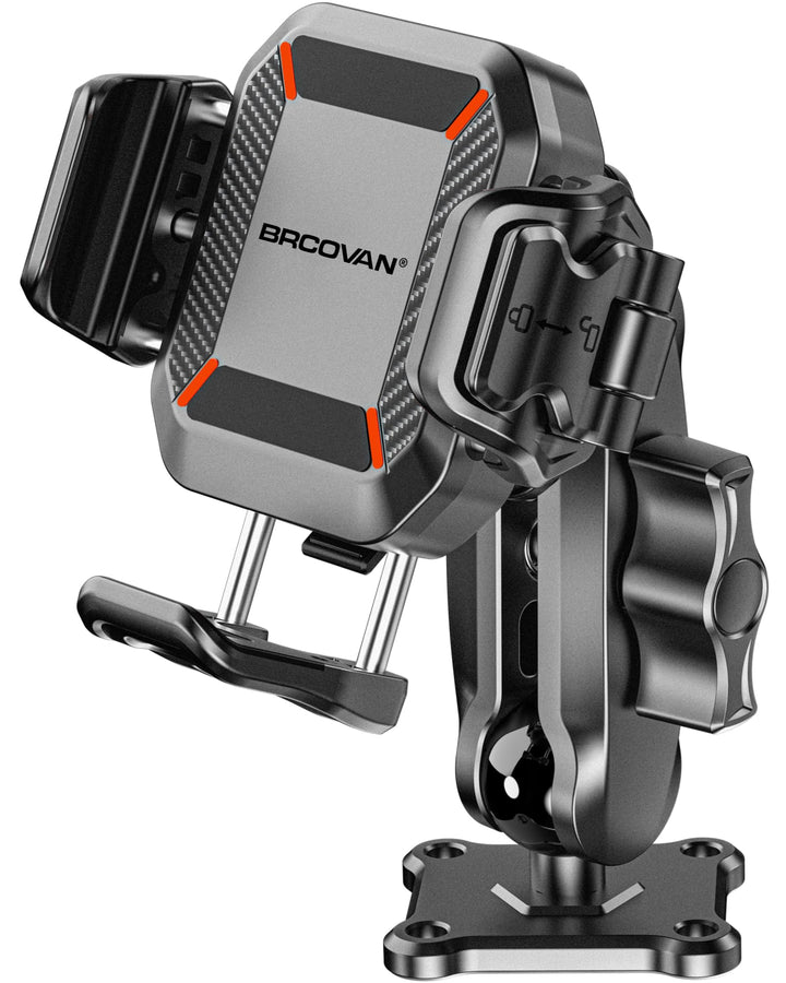 BRCOVAN Handyhalterung mit Vibrationsdämpfer [1s Lock] mit Quadratischer Aluminiumbasis und mittella