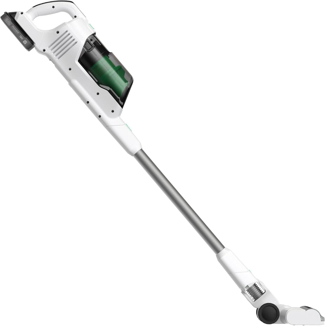 BLACK+DECKER 4in1 reviva Akku-Stielstaubsauger (18V, 2.0 Ah, nachhaltiges Gehäuse aus 50Prozent recy