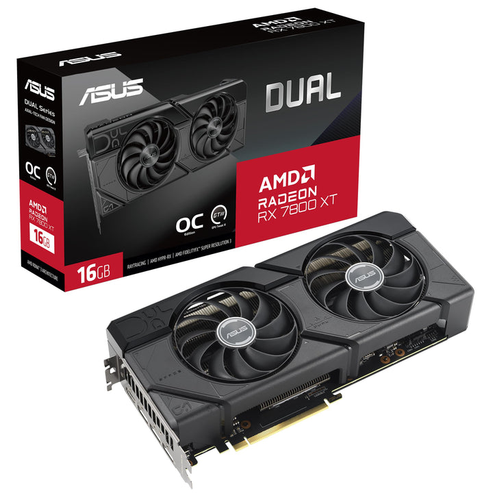 ASUS Dual Radeon RX 7800 XT OC Edition 16GB GDDR6 Gaming Grafikkarte (AMD Radeon RX7800XT, PCIe 4.0,