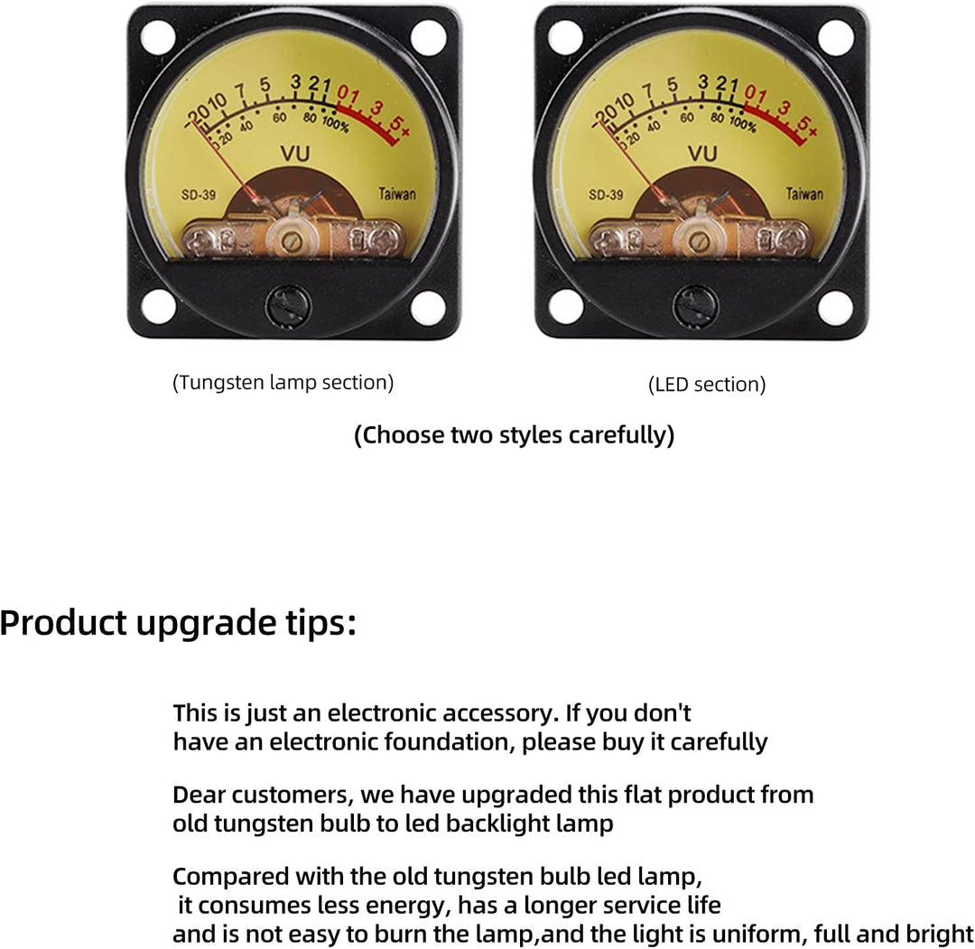 BuyWeek VU Meter, TS-35(SD-39) Audio Level Meter DC 12V 50mA Panel VU Meter mit Hintergrundbeleuchtu