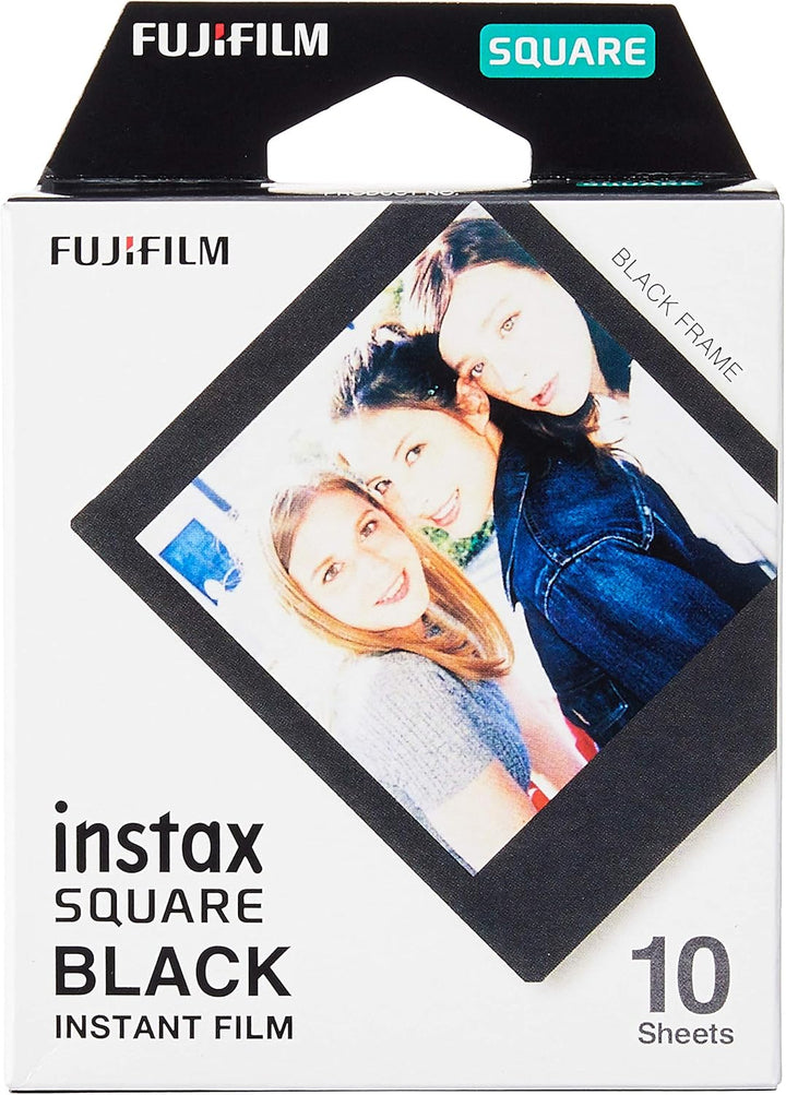 instax SQUARE SQ1 Sofortbildkamera, Chalk Weiss &amp; SQUARE Film, Black Frame (1x 10 Aufnahmen) Chalk W
