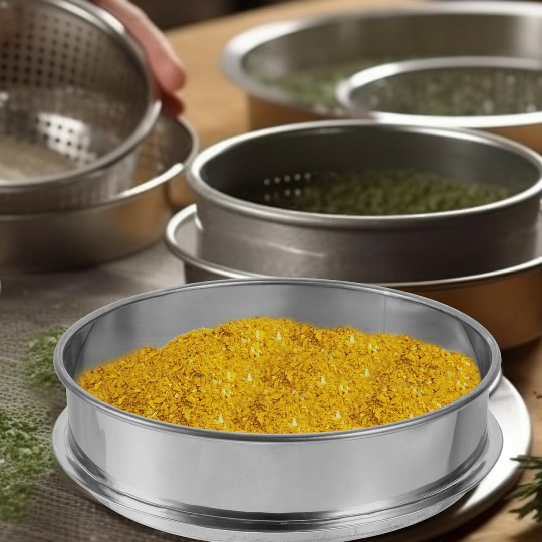 BESTOMZ Edelstahl Kräuter Pollen Hash Extractor stapelbar Sichter 100 Mikron Shaker
