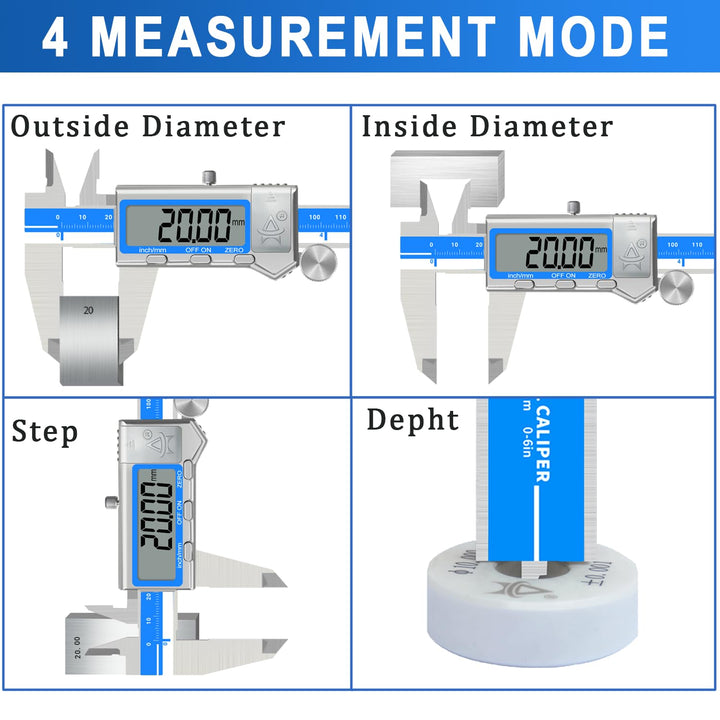 Digital Caliper 6 Inch Measuring Tool Stainless Steel Vernier Caliper Digital Micrometer with Large