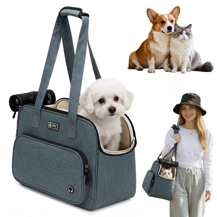 Hundetragetasche Katzentragetasche, Leichte &amp; Atmungsaktive Haustiertasche mit Schultergurt für Reis