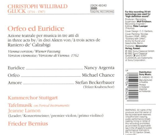 Gluck: Orfeo ed Euridice, Audio-CD