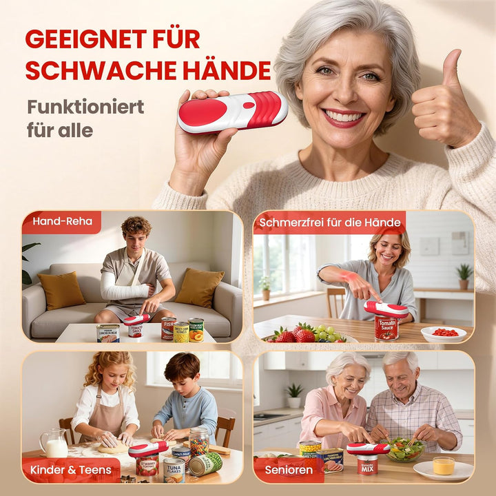 Dosenöffner Elektrisch Rot-weiss, Rot-weiss