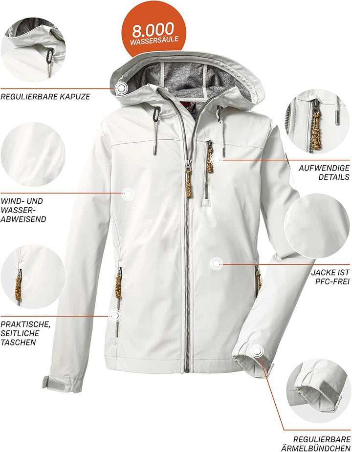 G.I.G.A. DX Damen Gs 97 Wmn Sftshll Jckt Softshelljacke/Outdoorjacke mit Kapuze 38 gebrochenes weiss