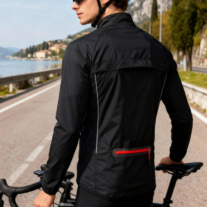 WOSAWE Herren-Fahrradjacke, Winddichte Radjacke Ultraleichte Sportbekleidung mit Reflektierendem Trä