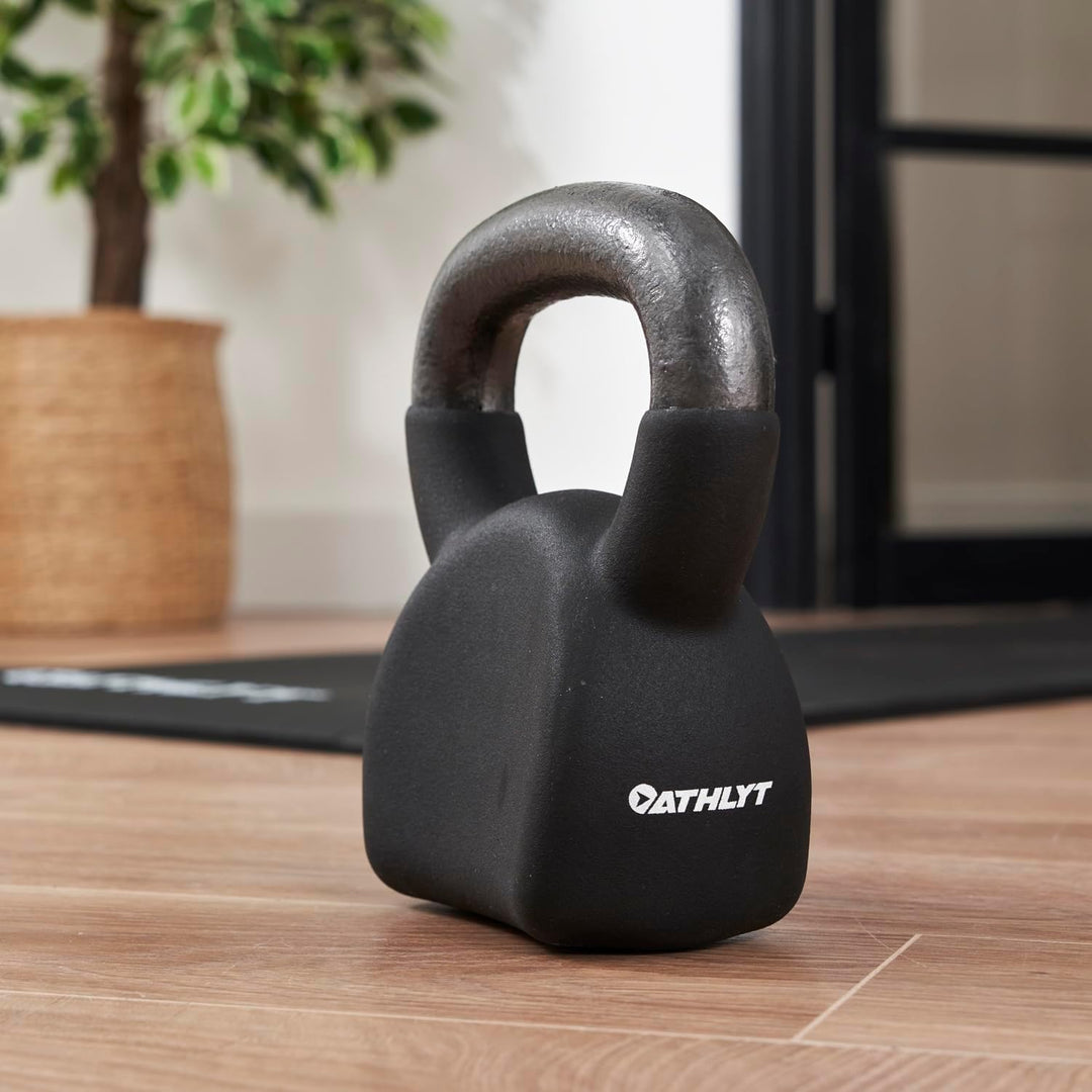 Athlyt - Cast Kettlebell|Kugelhantel aus Gusseisen, 12 kg 8 kg Schwarz, 8 kg Schwarz