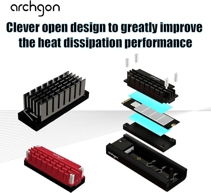 Archgon MSD-3100-1 Externes SSD Dock NVMe(PCIe)/SATA, Kompatibel mit M.2 2242/2260/2280 SSD, USB 3.2