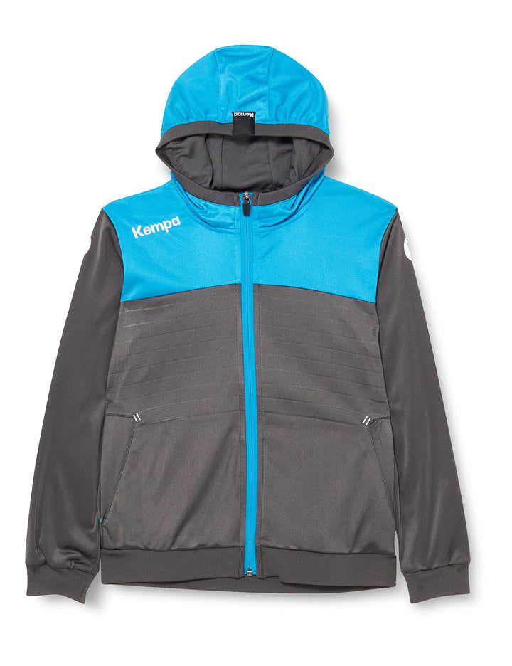 Kempa Herren Emotion 2.0 Kapuzenjacke, Anthra/kempablau, M