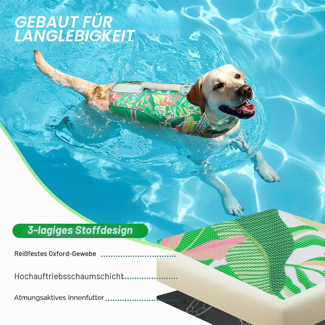 VIVAGLORY Sports Style Hundeschwimmweste, Rettungswesten Für Hunde Bootfahren, Auftrieb &amp; Schwimmhil