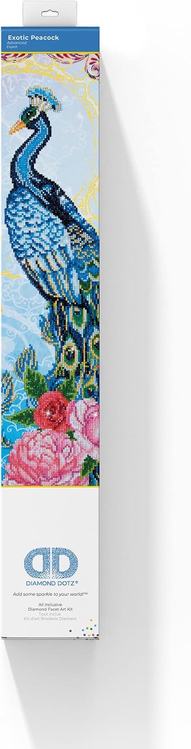 Diamond Dotz DD15-009 Exotischer Pfau, ca. 62 x 82 cm gross, Diamond Painting, Malen mit Diamanten,