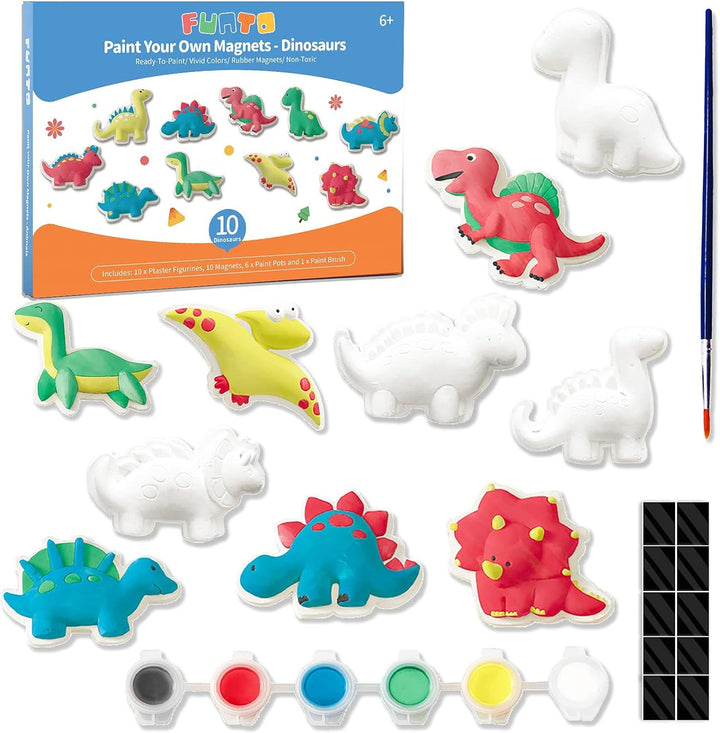 Funto Dinosaurier Malerei Kit für Kinder, 27 PCS Kunst und Handwerk Set, Keramik zu malen, kreative