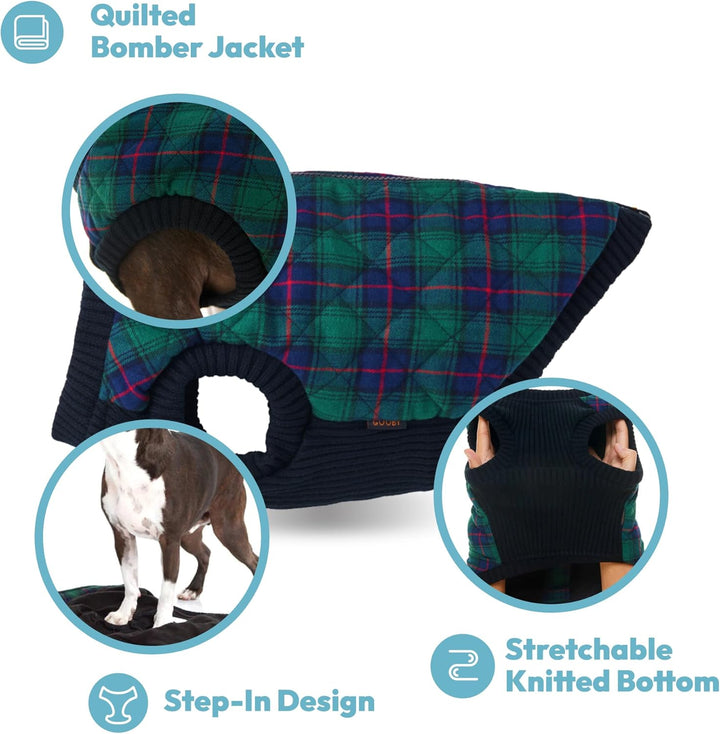 Gooby modische Hundebomberweste, gesteppt, elastischer Brustbereich, Rautenmuster X-Large chest (~19