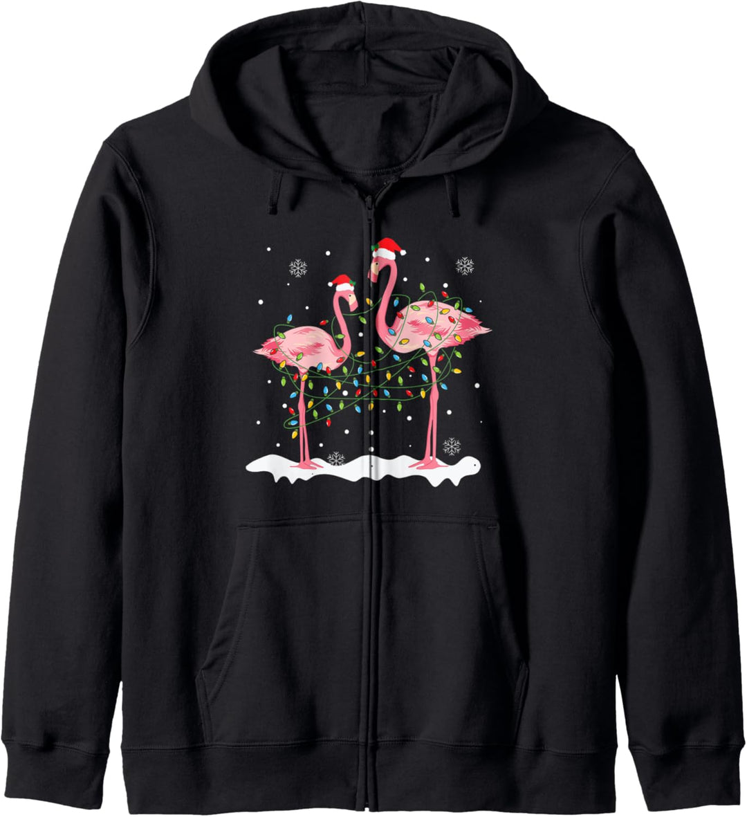 Weihnachtsmütze mit Flamingo-Motiv, Weihnachtsmann-Motiv, Flamingo Loves Kapuzenjacke
