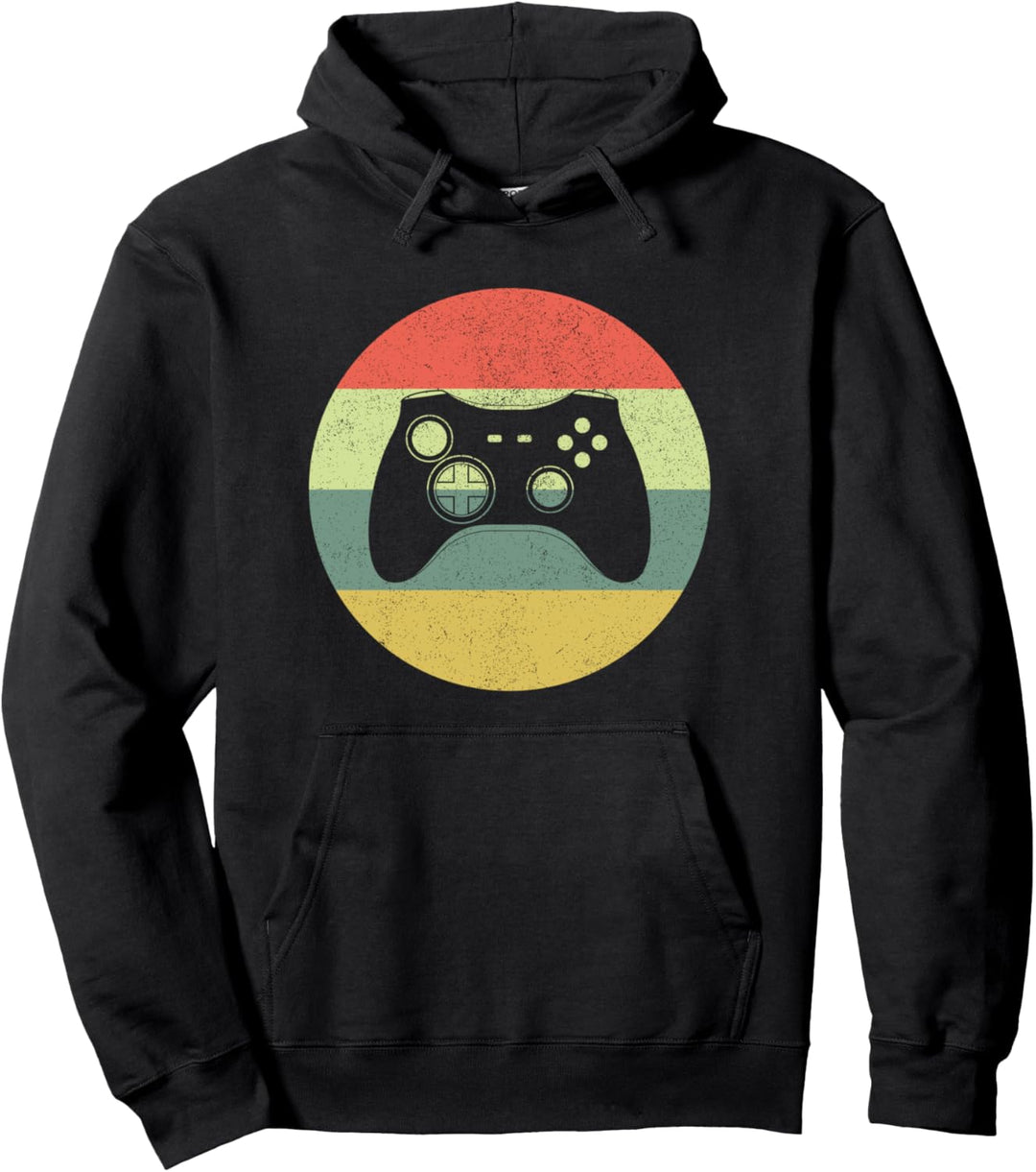 Vintage Gaming Gamer Controller Sonnenuntergang Pullover Hoodie