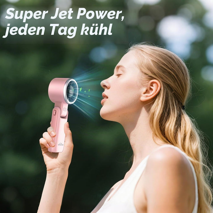 WHATOOK Mini Handventilator：3-in-1 Handventilator Rosa Pink, Pink