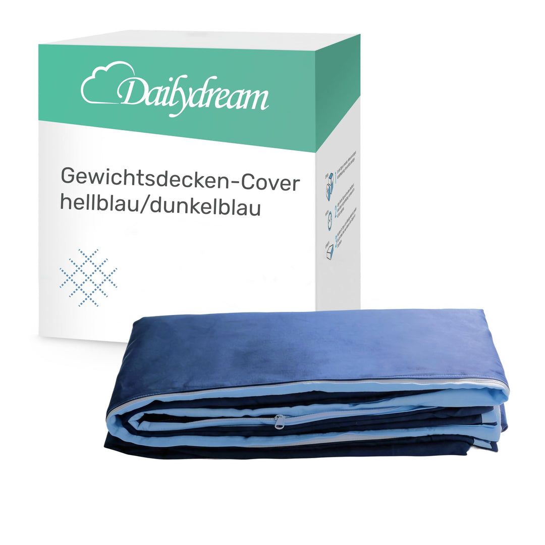 Dailydream Bezug für Erwachsenengewichtsdecke 135 x 200 cm | zweifarbig blau | 100% Baumwolle | Ersa