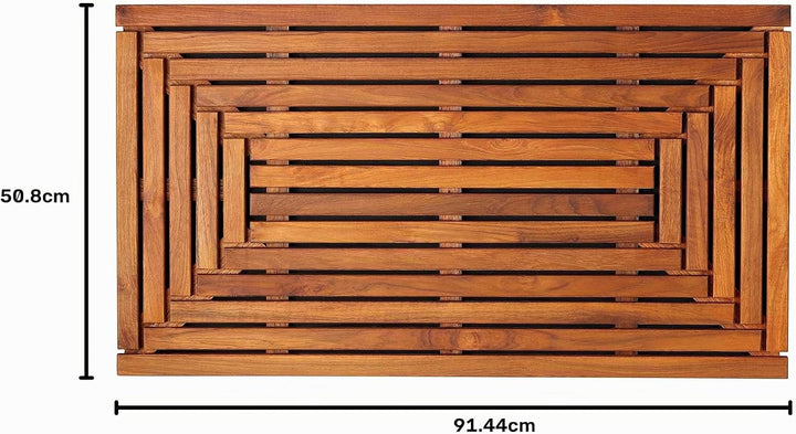 Bare Decor Giza Fussmatte, massives Teakholz, 91,4 x 50,8 cm, Matte