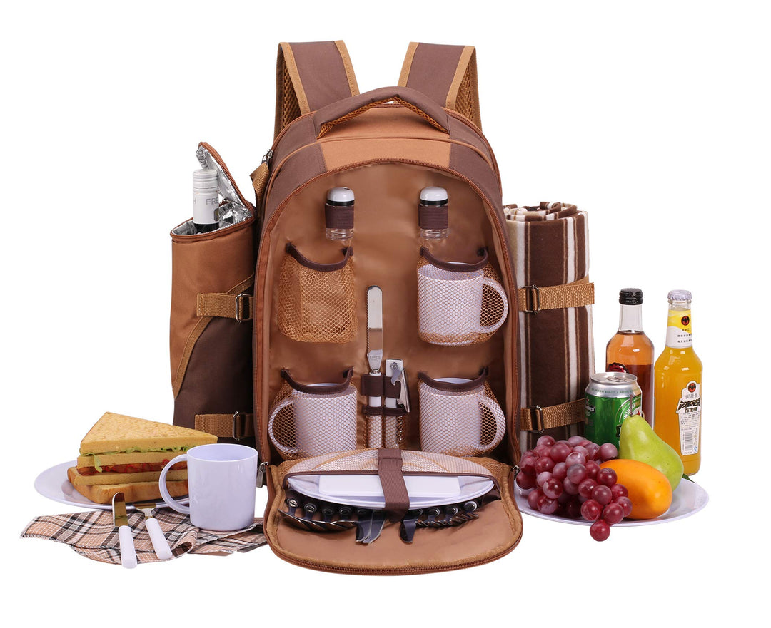 apollo walker 4 Personen Picknick Rucksack Picknick Rucksack Tasche Hamper Cooler Bag mit Geschirr S