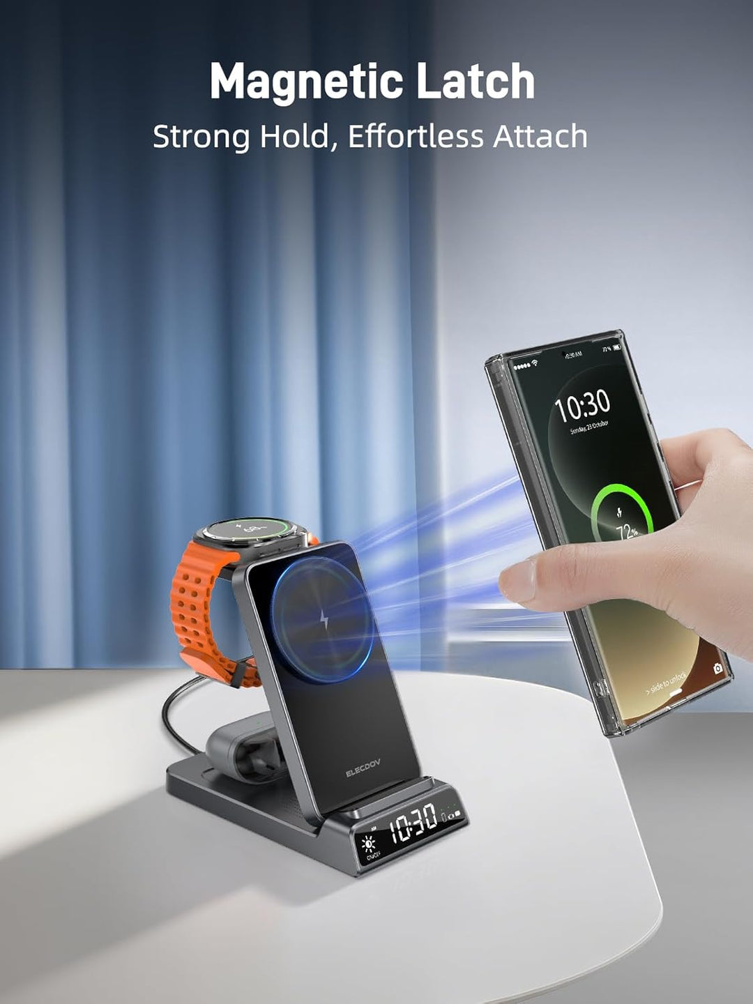 Magnetisches Kabelloses Ladegerät für Samsung, 3 in 1 Mag Safe Ladestation für Samsung Galaxy Z Fold