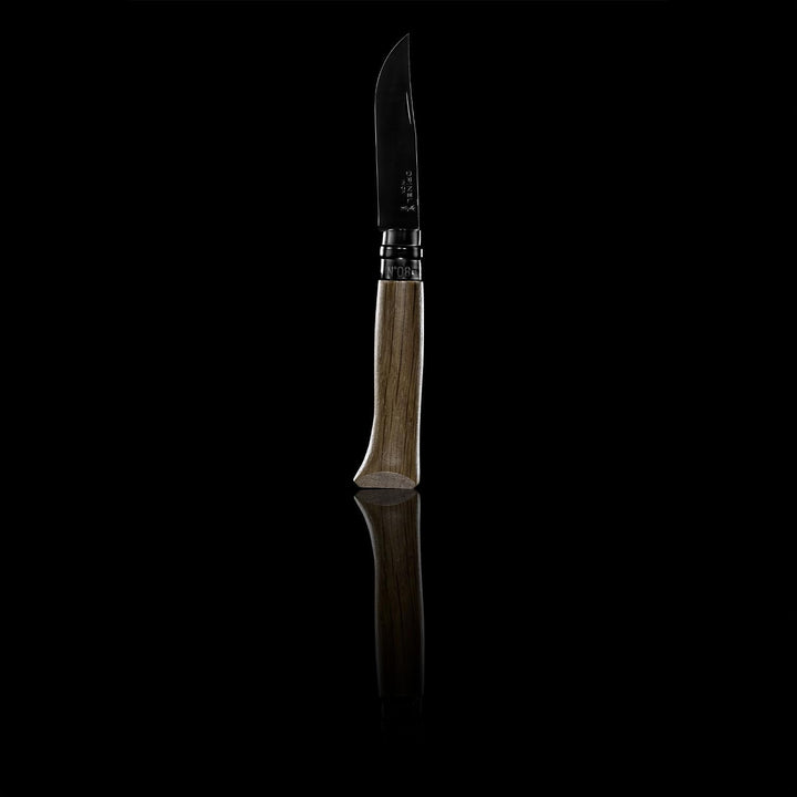 N°08 roble "black" edicion acero inoxidable con lama negra mango de roble