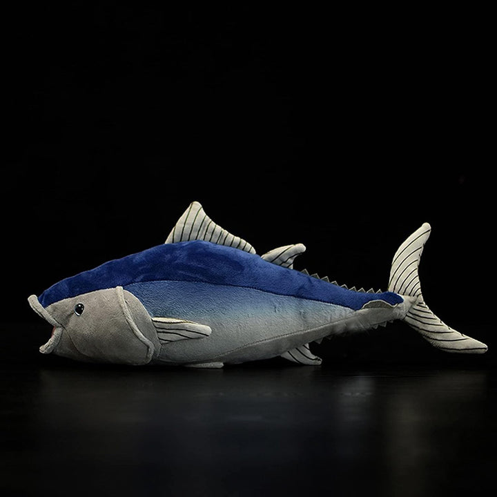 lilizzhoumax Blauer Thunfisch Plüschtier 40 cm, realistisch gestaltetes weiches Meeresfisch-Kuschelt