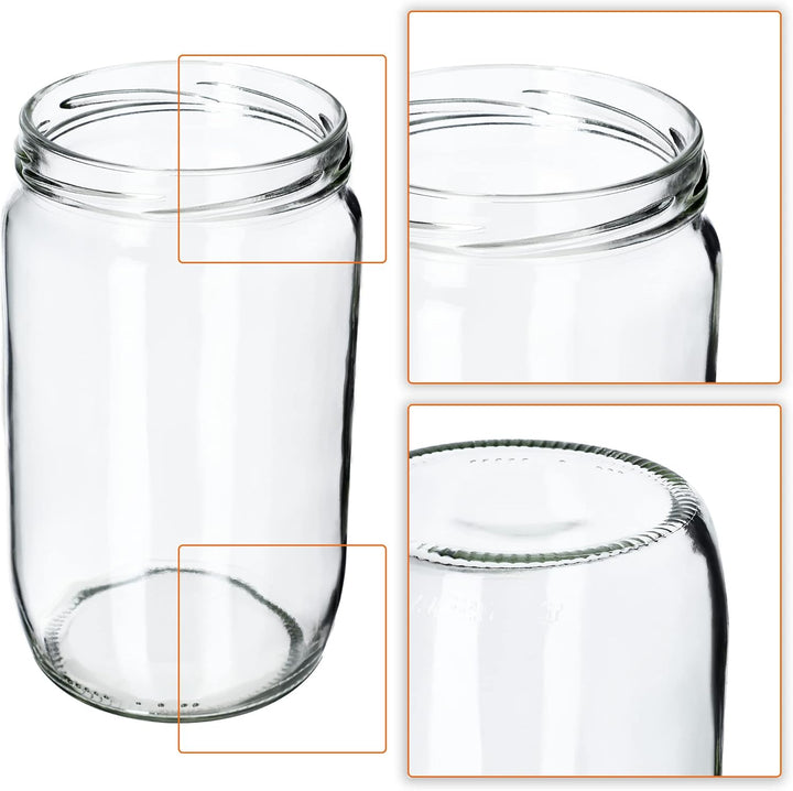 KADAX 16er Set Einmachgläser 720ml TO82 Bienenstock, Grosse Sturzgläser mit Schraubdeckel, Einkochgl