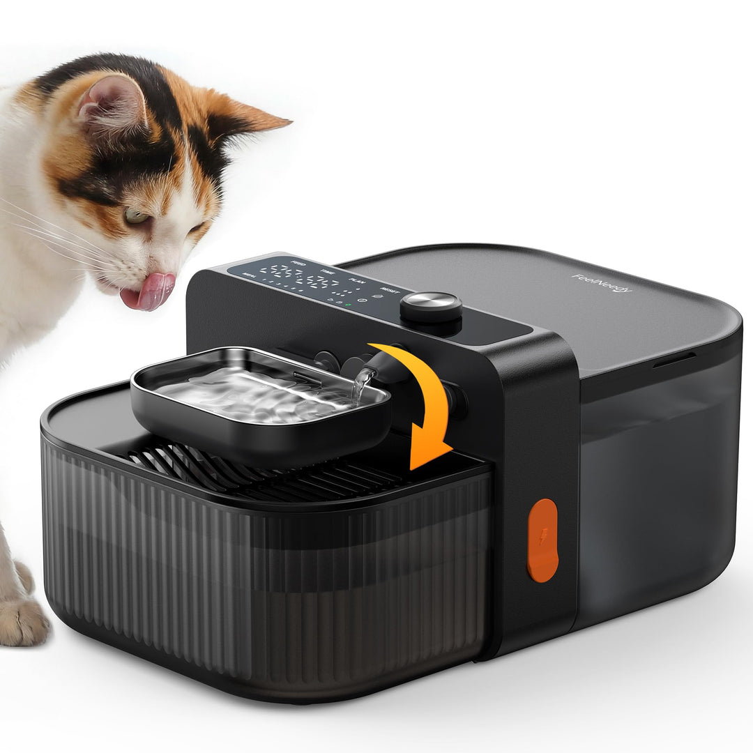 FEELNEEDY Trinkbrunnen für Katze Kabellos ohne Filter mit Akku 3000mAh, 3.5L Katzenbrunnen Kabellos